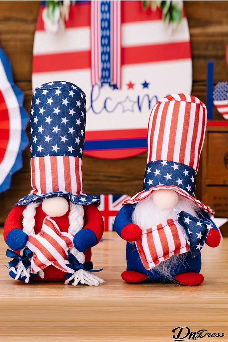 2-Piece Independence Day Decor Gnomes