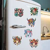 6Pcs Diamond Painting Acrylic Cow Skull Fridge Magnet for Adults