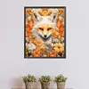 Diamond Painting -DIY Round Partial AB Drill Fox in the Flower(45x55cm)