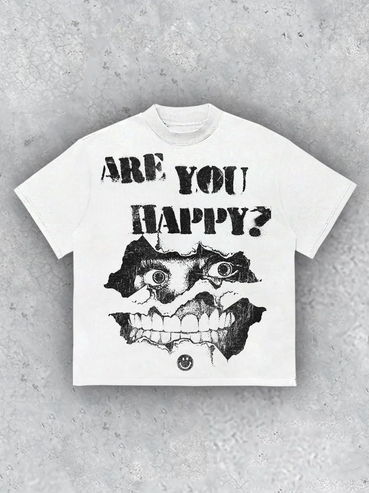 Are You Happy? Topic: Round Neck T-shirt