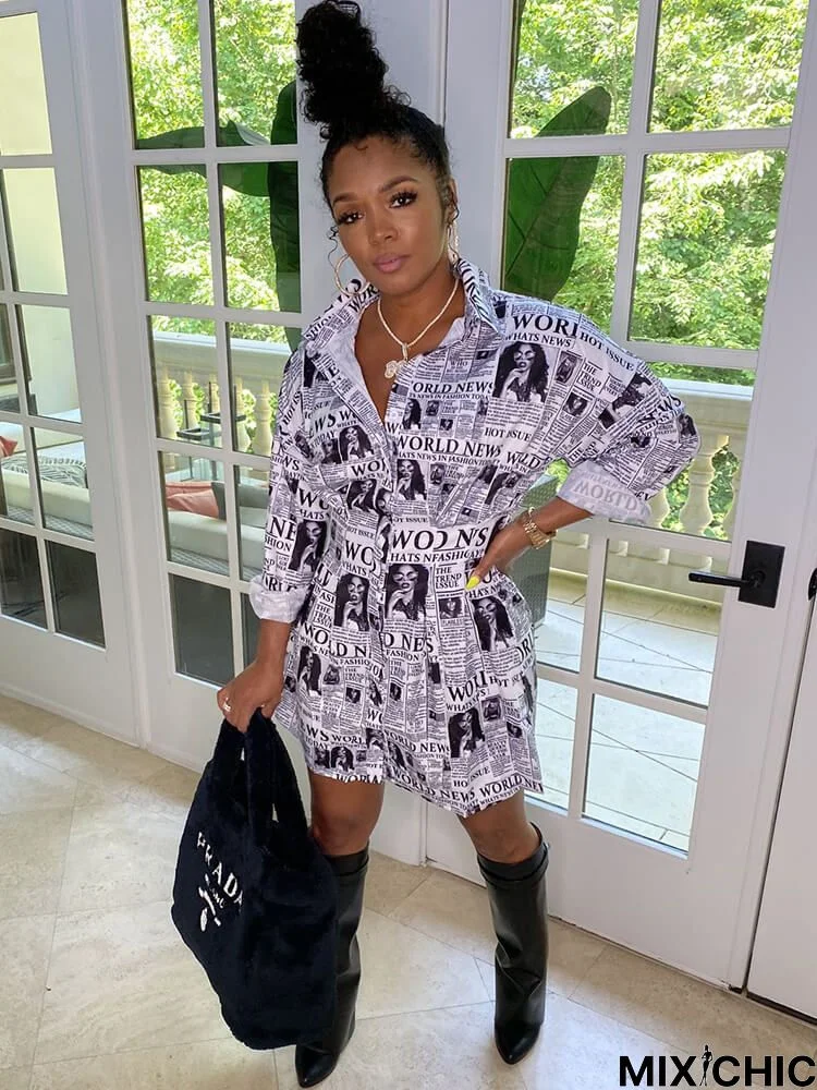 Geometric Long Sleeve Bodycon Mini Dresses
