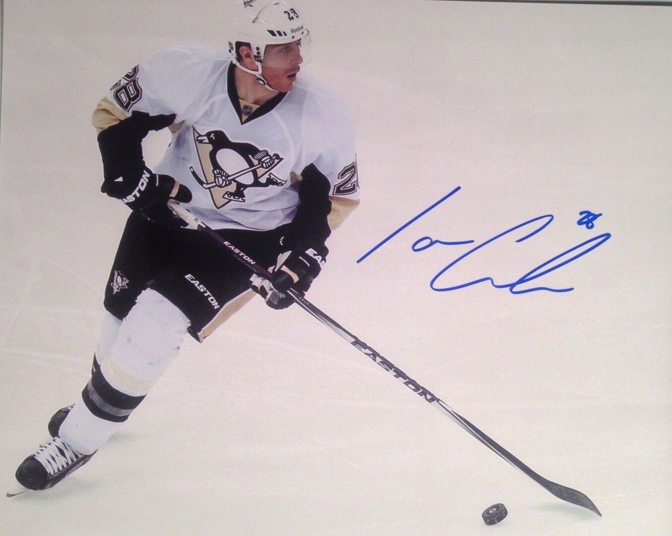 IAN COLE AUTOGRAPH GLOSSY Photo Poster painting PITTSBURGH PENGUINS signed 11x14