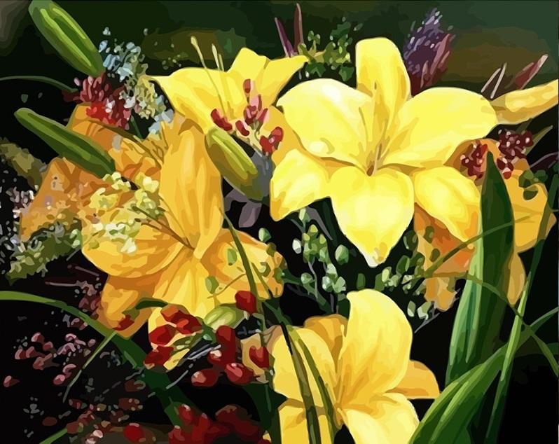 

Yellow Lily Vase – Paint By Numbers - 40*50CM, 501 Original