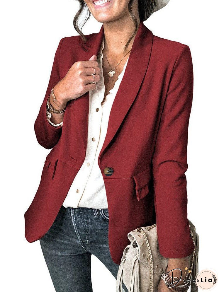 Relaxed-Fit Solid Blazer