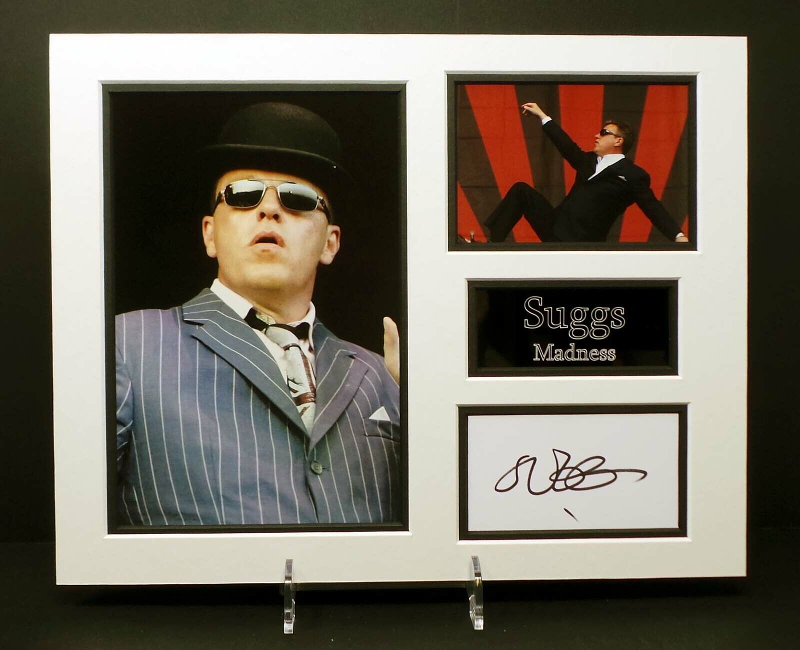 SUGGS Signed & Mounted 14x11 Photo Poster painting Display Madness 2Tone Nutty Boys AFTAL RD COA