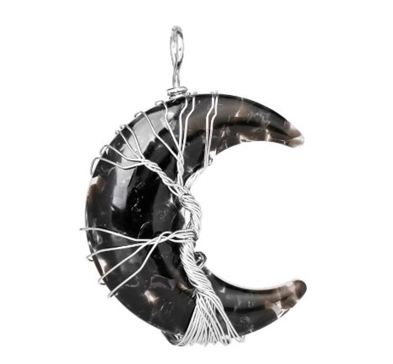 Casual Minimalist Moon Natural Stone Opal Plating Women’s Pendant Necklace Necklace Pendant