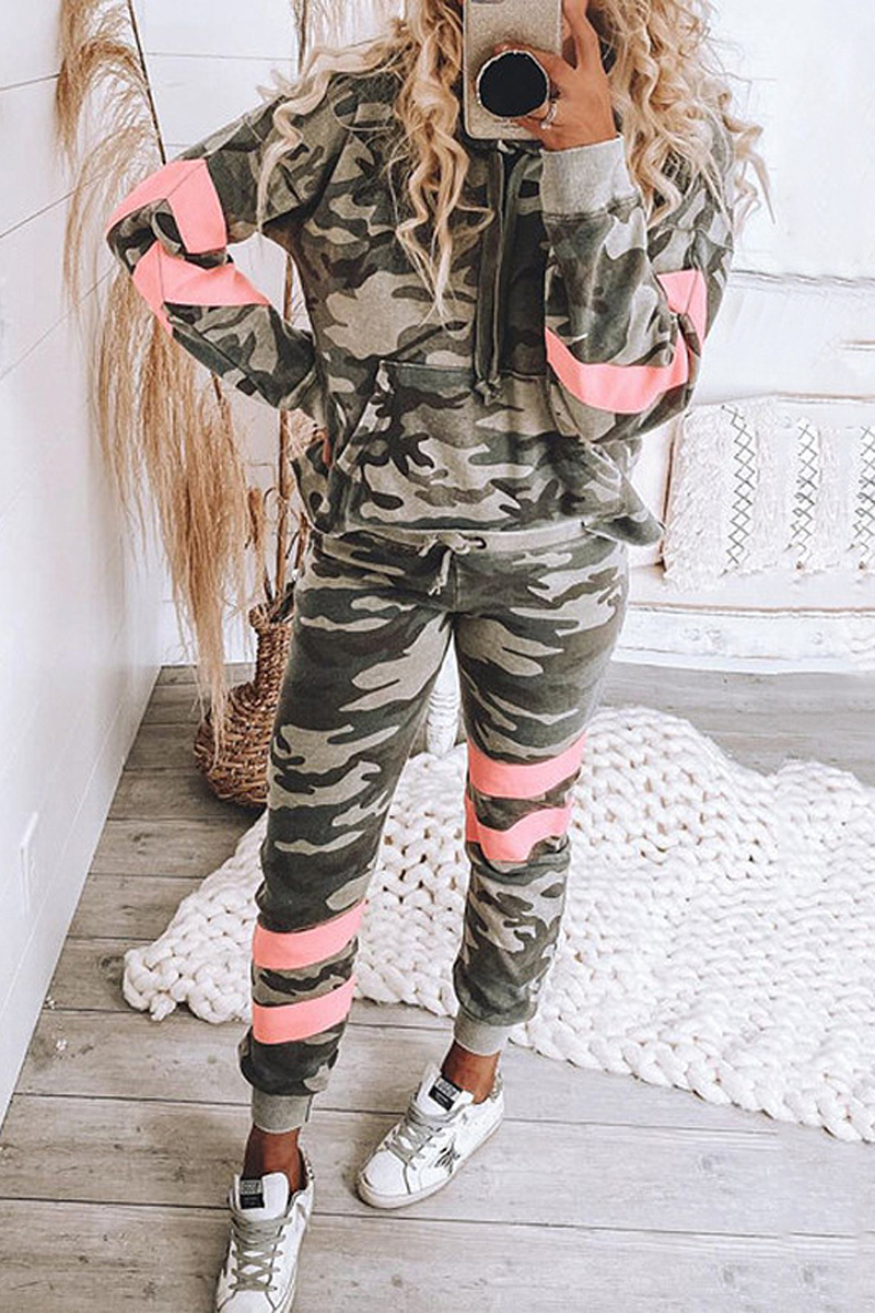 Camouflage Hooded Two Piece Sets