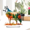 DIY Forest Wolf Diamond Painting Acrylic Desktop Ornaments
