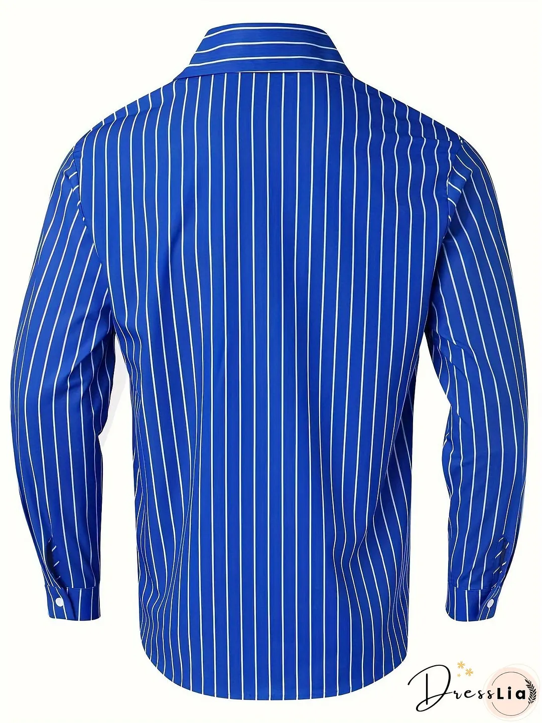 Men's Stylish Loose Fleece Stripe Pattern Shirt, Casual Breathable Lapel Button Up Long Sleeve Shirt Top For City Walk Street Hanging Outdoor Activities