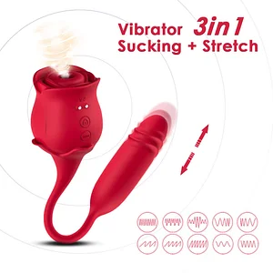 Usk-e08 3-in-1 Rose Knight Clitoral Sucker with Thrusting Vibrator multi-function sex toy