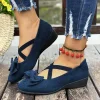 📢 Last Day Promotion 70% Off 🌸 Women's Bowknot Wedge Shoes &ndash; Lightweight Slip-On Casual Flats | All-Season Comfort u0026 Stylish Design