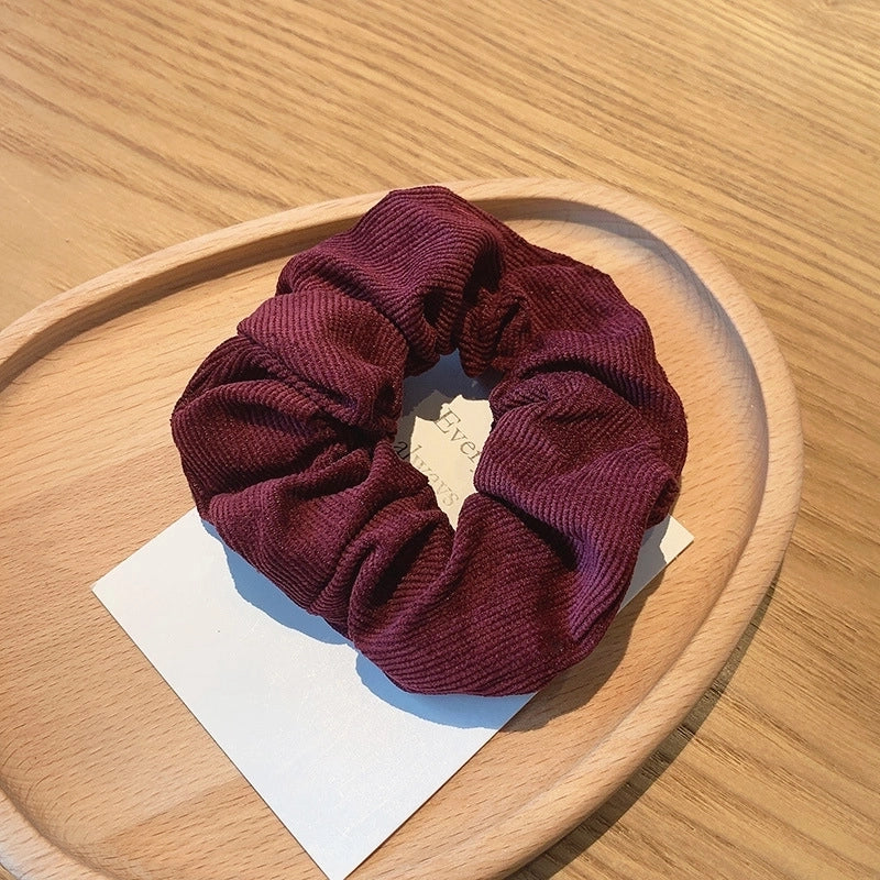 Retro Autumn And Winter Corduroy Hair Ring Fabric Simple Hair Scrunchies