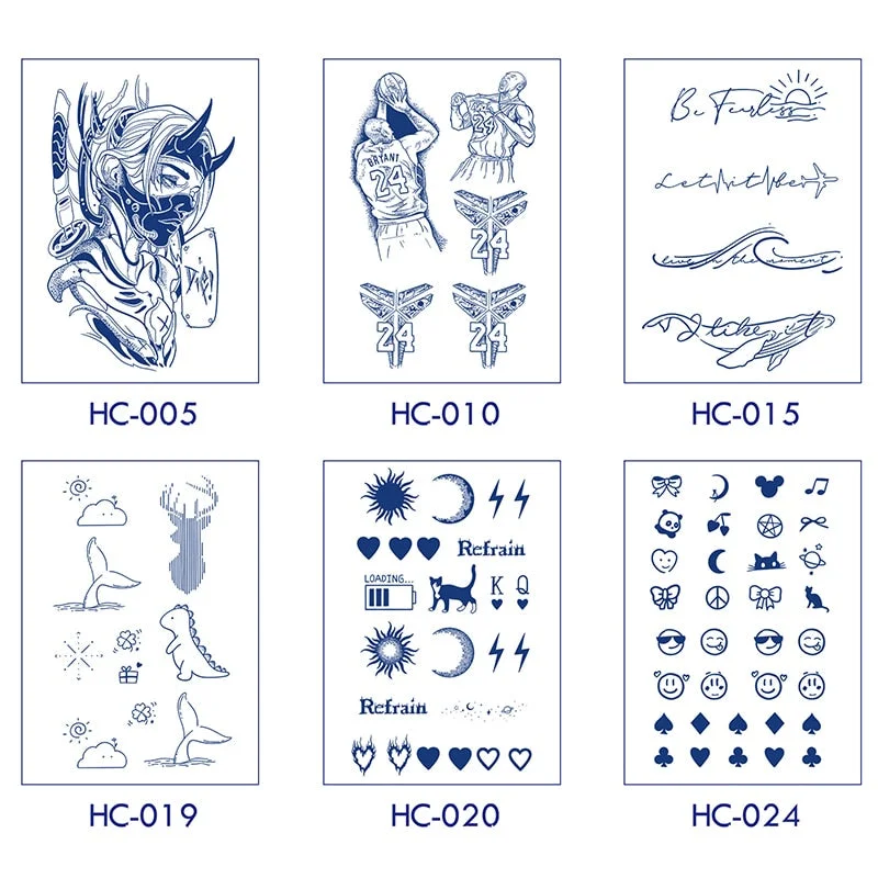 Basketball Anime Flower Butterfly Text Art Festival Cute Cool Waterproof Full Body Arm Men and Women Natural Temporary Tattoos