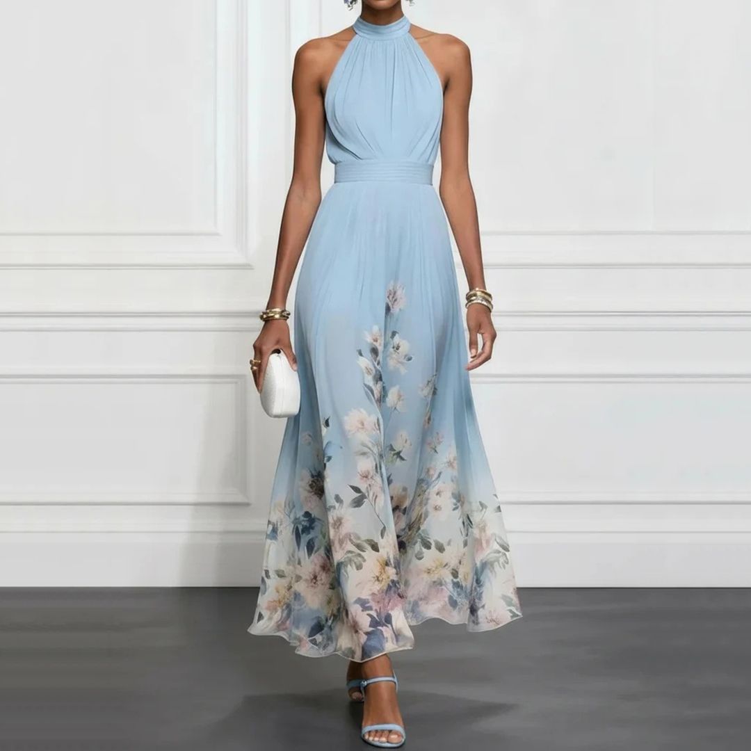 Elegant Floral Art Sleeveless Dress elevenforest