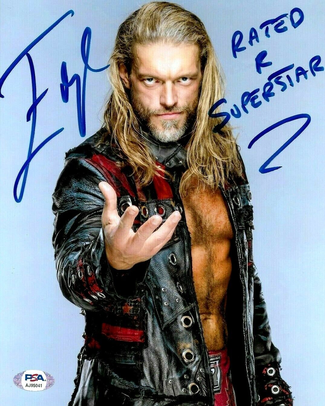 WWE EDGE HAND SIGNED RATED R SUPERSTAR INSCRIBED 8X10 Photo Poster painting WITH PSA DNA COA 1