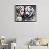 (50*40cm)Girl Wolf - Full Round Drill Diamond Painting
