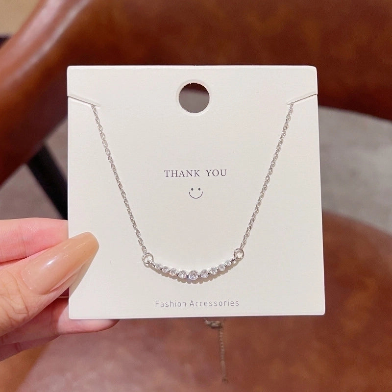 Modern Style Geometric Heart Shape Bow Knot Titanium Steel Copper Plating Inlay Zircon Pendant Necklace