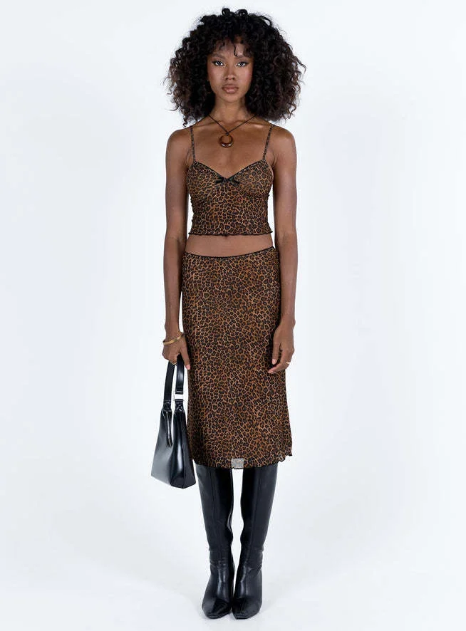Uveng Uveng Fashion Women's New Leopard-Print Vest Women's Top Dress Suit