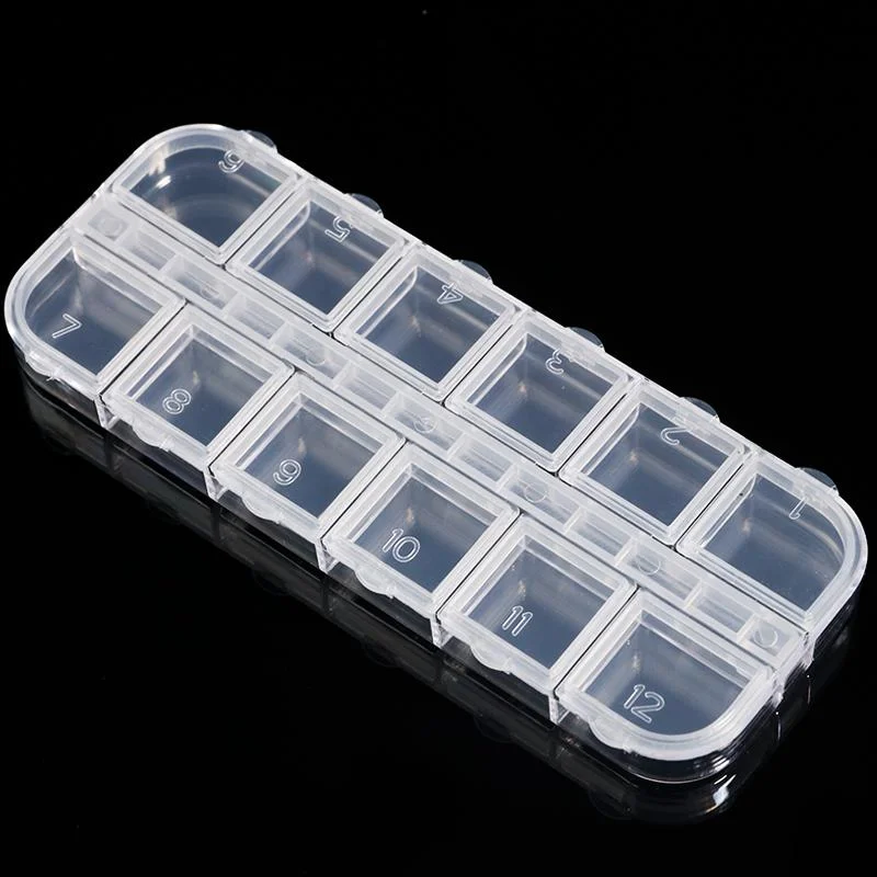 1Pc Rectangle Double-layer Nail Art Tool Empty Storage Box Tweezers Clippers Pens Polishing Nail Buffer Files Plastic Container-Nail Inspo