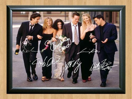 Friends Cast Jennifer Aniston Matt LeBlanc Kudrow Signed Autographed Photo Poster painting Poster Print Memorabilia A4 Size