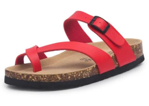 Flower Print Cork Sandals Women Clip Toe Slippers Narrow Band Flip Flops Lovers Platform Sandals Summer Beach Shoes Size 45 C455