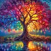 Color Life Tree-14CT Stamped Cross Stitch 40*40cm tapestrymarket