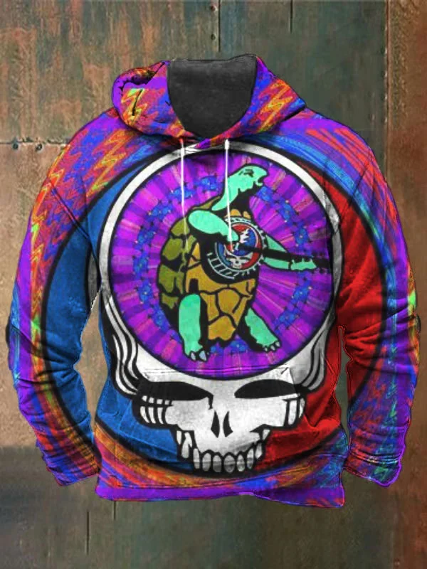 Unisex Skull Terrapin Print Heavyweight Hoodies