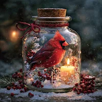 Winter Cardinal - Diamond Painting
