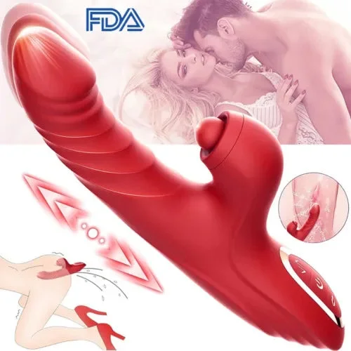 pornhint Pornhint Thrusting Dildo Rabbit Vibrator for Women Licking G Spot Vibrator Women Sex Toys