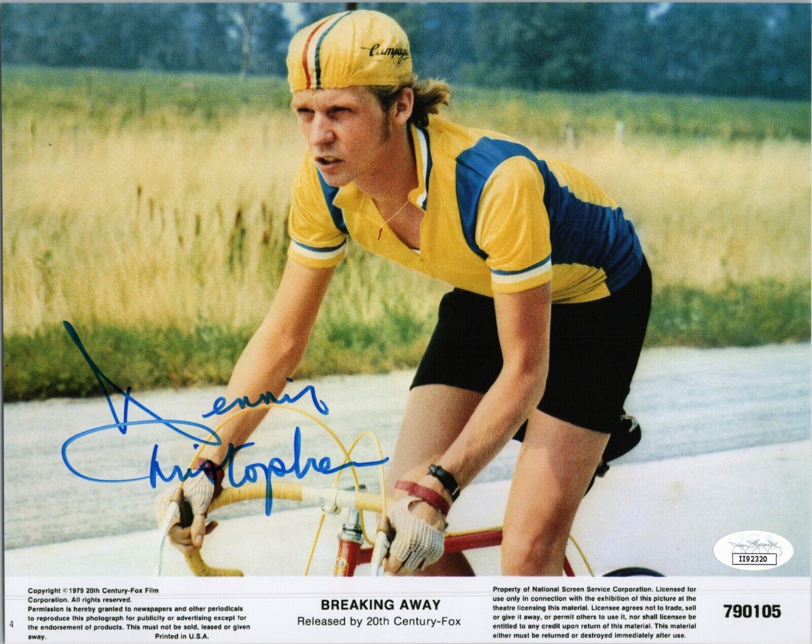 DENNIS CHRISTOPHER Authentic Hand-Signed BREAKING AWAY