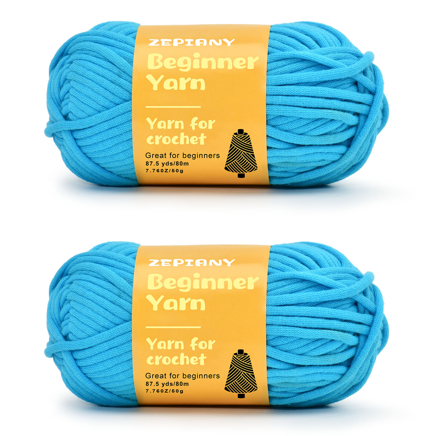 1PCS 100g Beginners Blue Yarn for Crocheting and Knitting,Cotton Filling  Yarn 60 Yards Cotton Nylon Blend Yarn with Stitches for Hand DIY Bag Basket