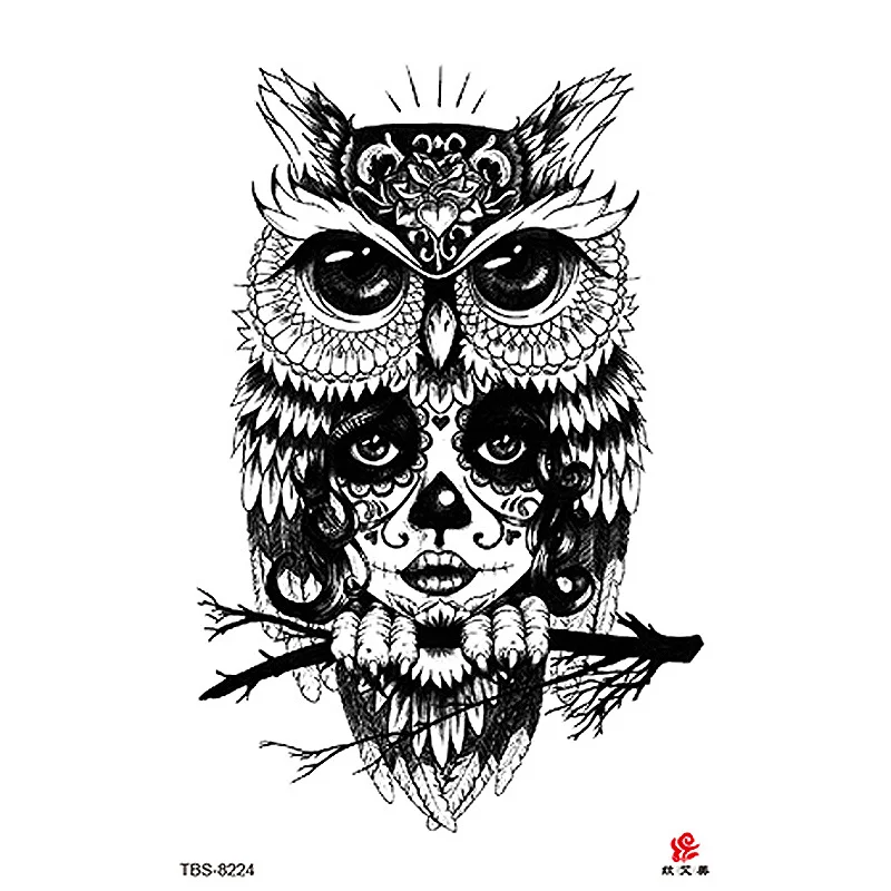 Sdrawing Temporary Tattoo Sticker Dark Snake Tattoos Flower Tatoos Body Art Geisha Water Transfer Clavicle Arm Fake Tatto