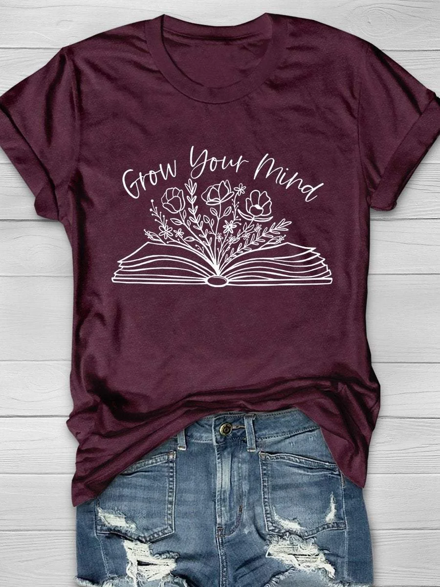 Grow Your Mind Print Short Sleeve T-shirt