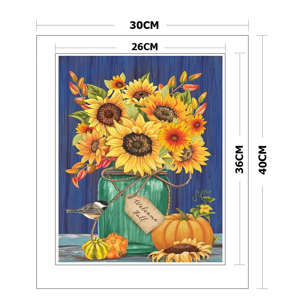 Sunflower - 11CT Stamped Cross Stitch - 30*40CM