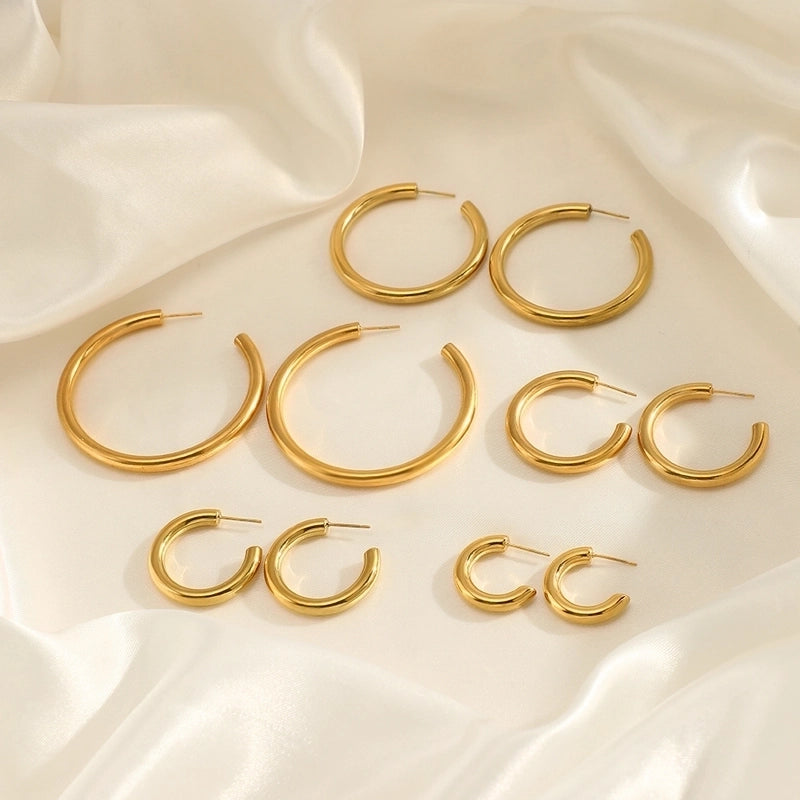 1 Pair Minimalist Solid Color Plating 304 Stainless Steel Stainless Steel Earrings