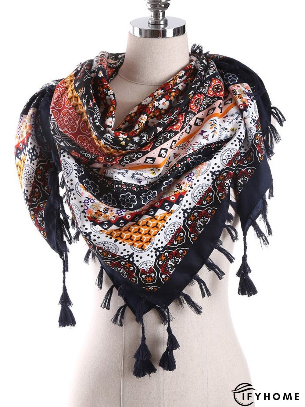 Boho Silk Ethnic Pattern Pattern Scarf Beach Vacation Everyday Accessories | IFYHOME