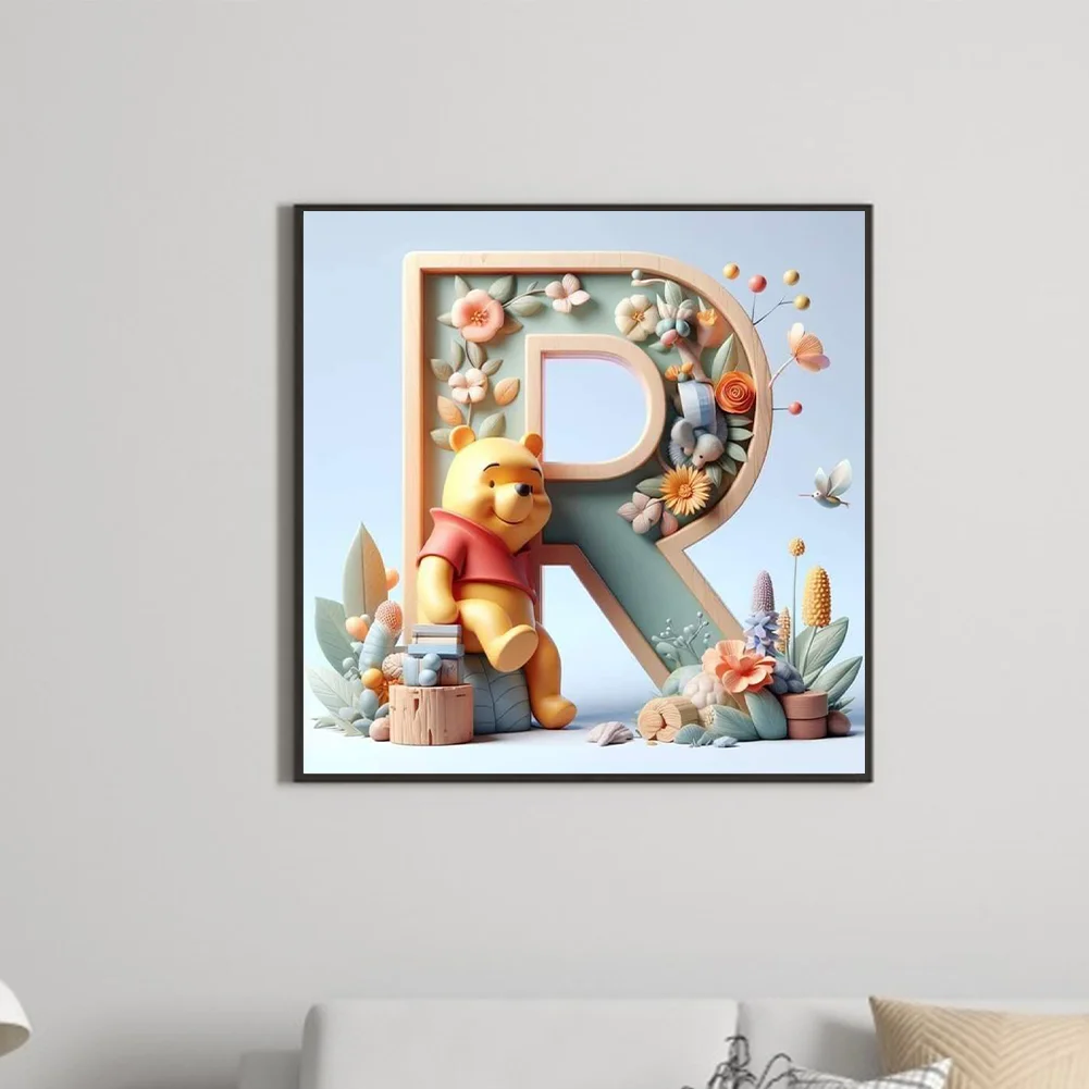 Full Round Diamond Painting 30*30cm - Winnie The Pooh'S 26 Letters R