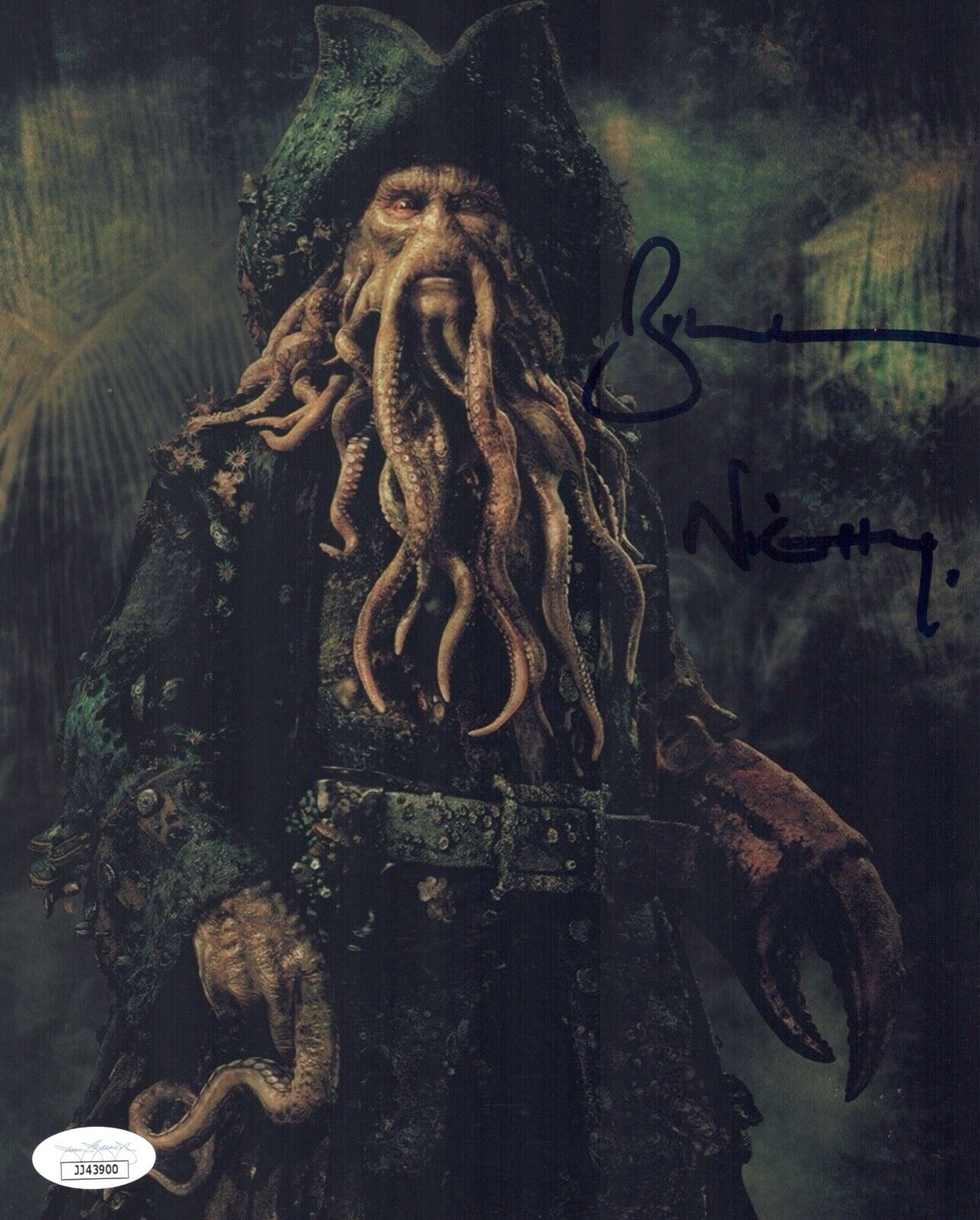 BILL NIGHY Signed 8x10 Photo Poster painting DAVY JONES Pirates of the Caribbean JSA COA Cert