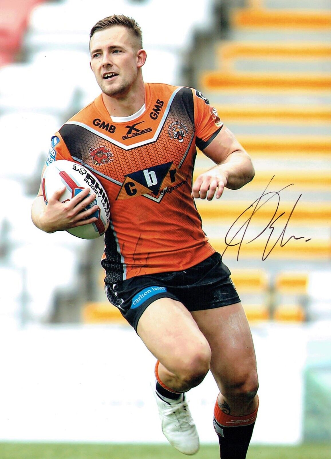 Greg EDEN CASTLEFORD Tigers Rugby Signed Autograph 16x12 Photo Poster painting 4 AFTAL COA