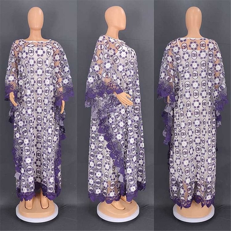 African Americans fashion QFY African Dresses For Women Traditional Ankara 2 Piece Set Clothes Plus Size Boubou Embroidered Mesh Dresses Robe Africaine Ankara Style QueenFunky