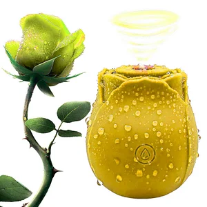 Yellow Silicone Rose Toy for Vibrant Pleasure and Sensory Experience-Clitoral Suction Device