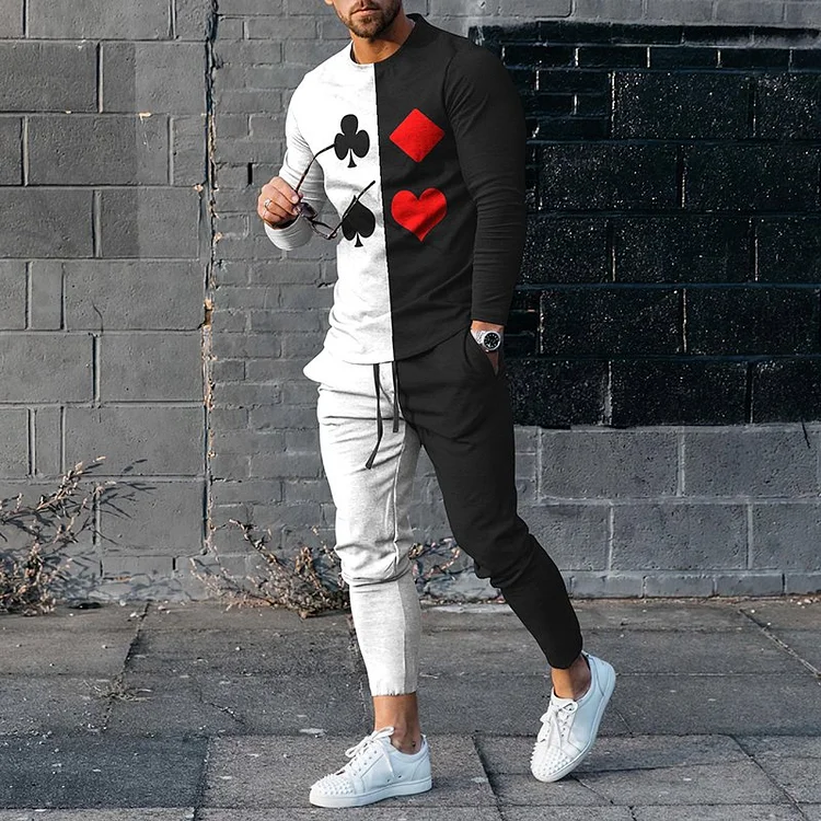 Men's Personalized Top And Pants Two Piece Set