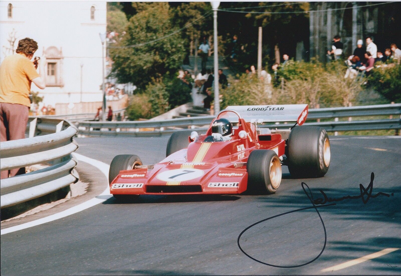 Jacky ICKX SIGNED FERRARI Monte Carlo AUTOGRAPH 12x8 Photo Poster painting AFTAL COA Le Mans