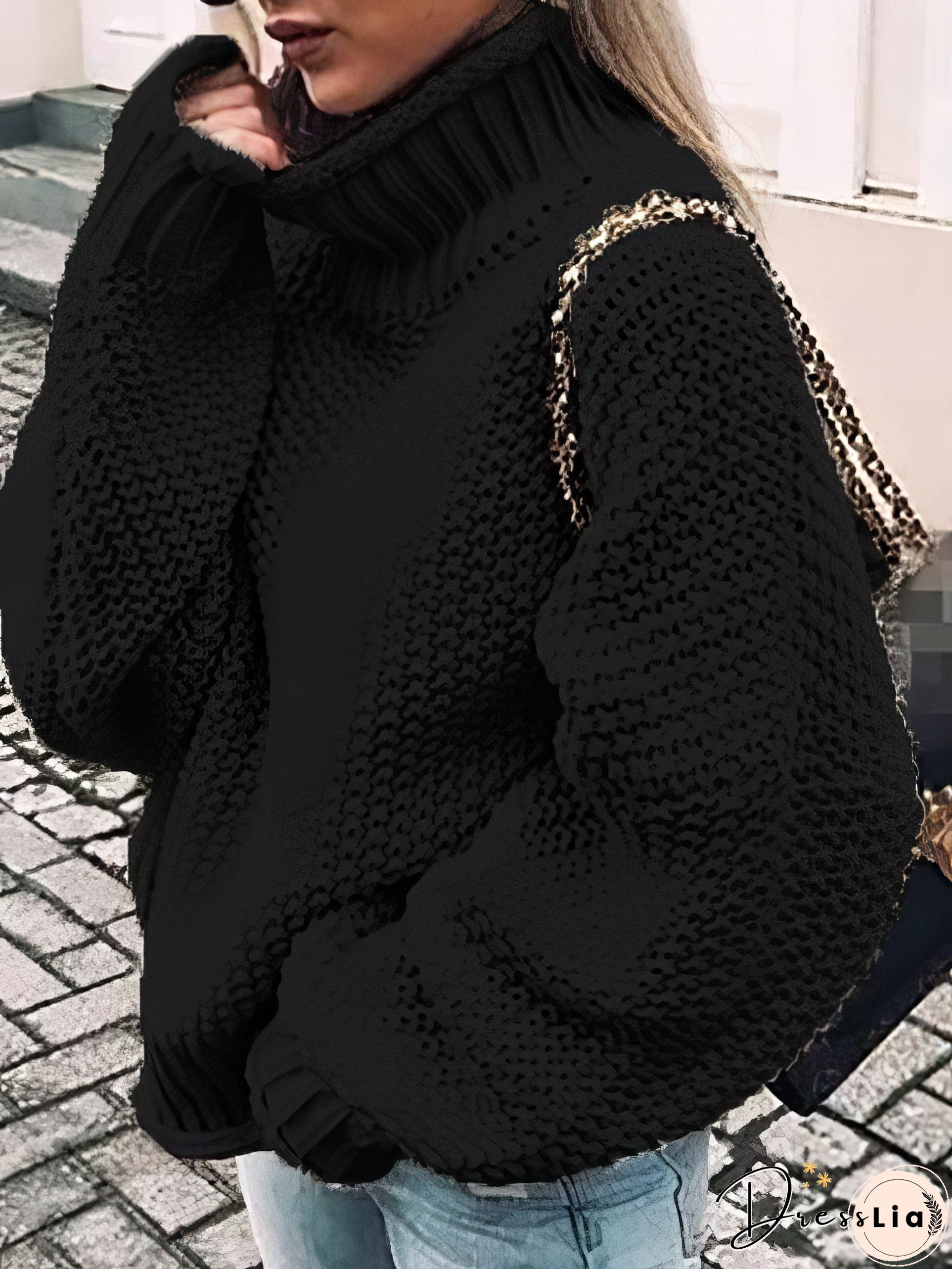 Knitted Turtleneck Pullover Sweater