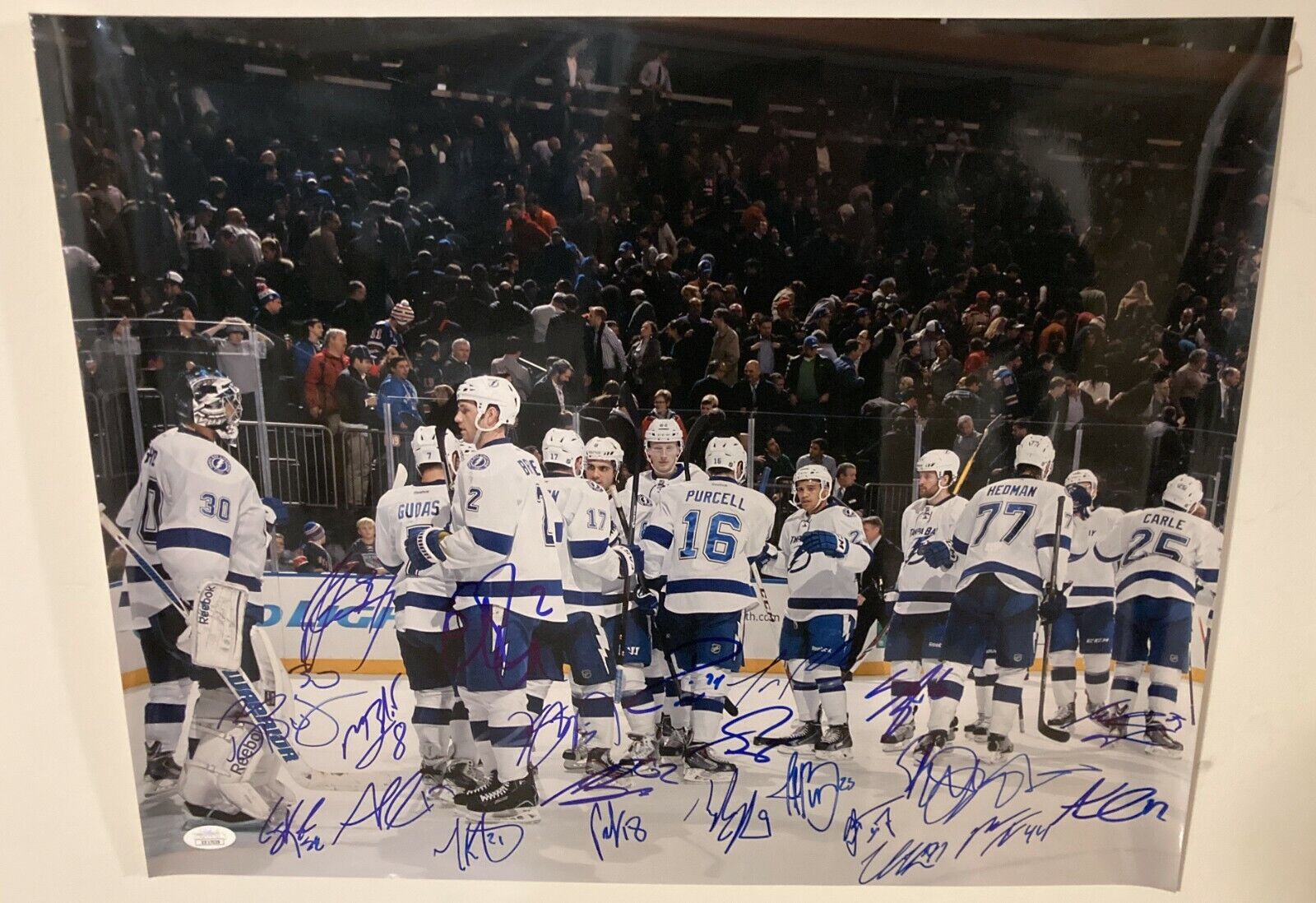 Tampa Bay Lightning 2012-13 TEAM hand SIGNED 16x20 Photo Poster painting #2 JSA Full LOA Stamkos