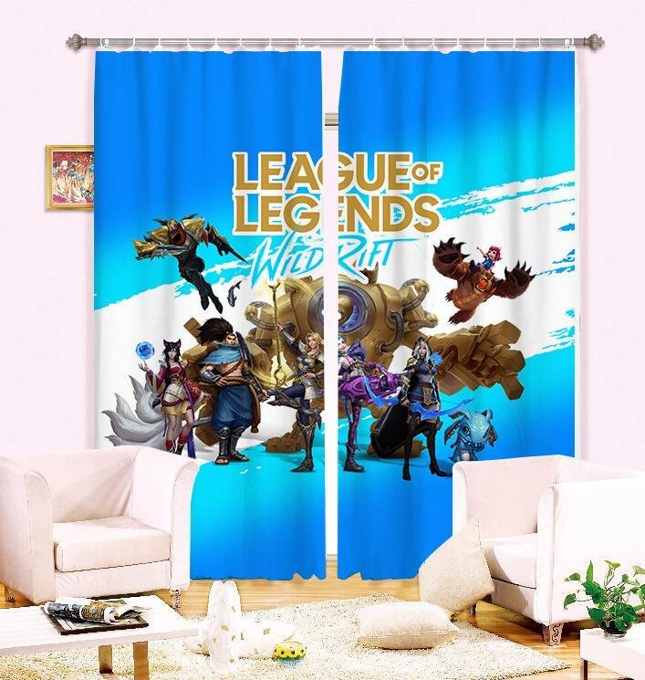 League of Legends Wild Rift Curtain Overdrapes Bedroom Living Room Use Home Decoration
