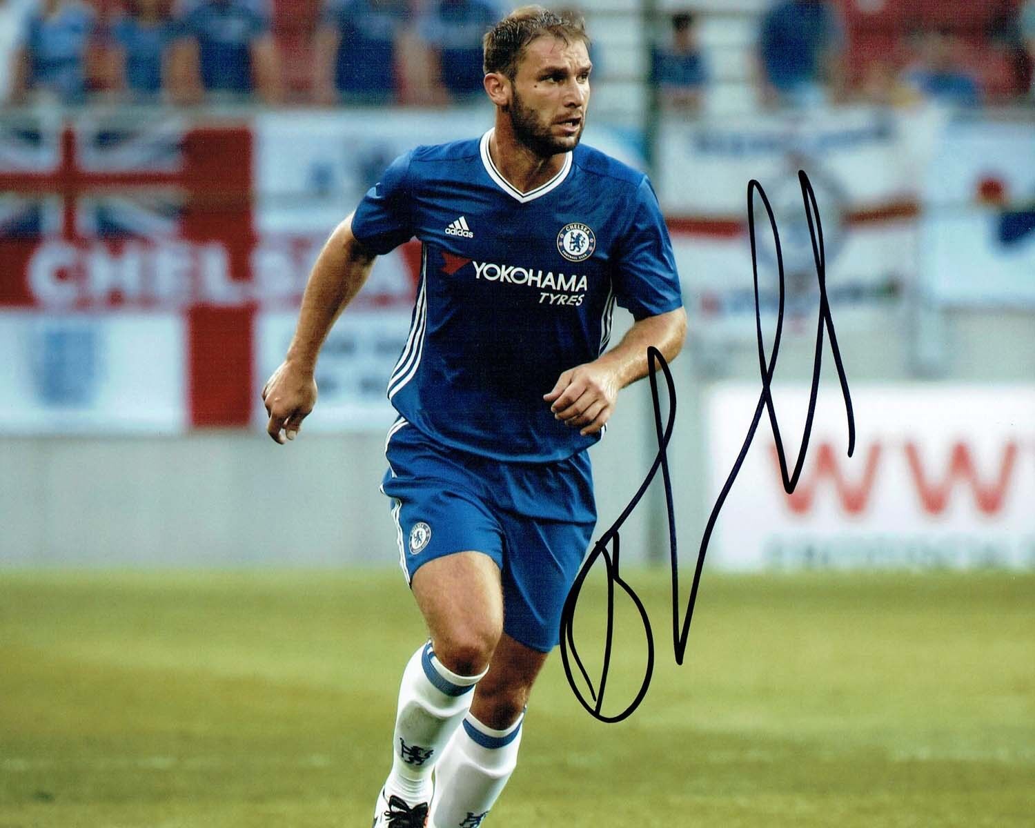 Branislav IVANOVIC Signed Autograph 10x8 Photo Poster painting 2 AFTAL COA Chelsea Serbian