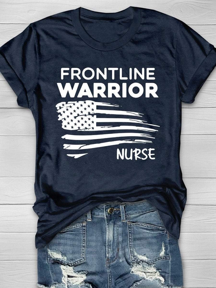 Frontline Warrior Print Short Sleeve T-shirt