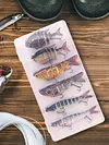 6Pcs Sinking Wobblers Fishing Lures Multi-Section Hard Bait for Pike Bass Trout