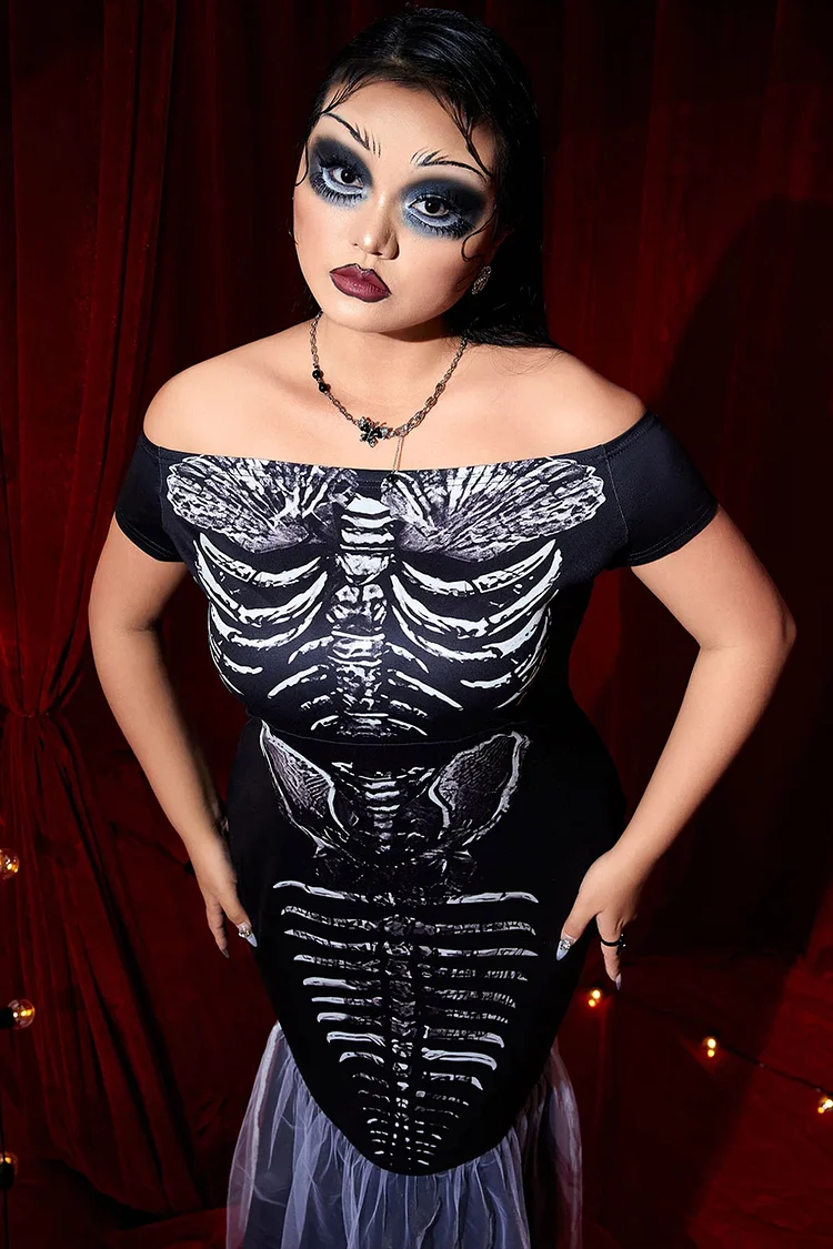 Mermaid skeleton dress plus size best sale